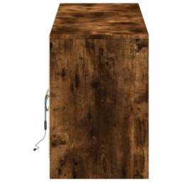 Berkfield Home TV Cabinet with LED Smoked Oak 180x34x50 cm Engineered Wood in Brown - Size: 180 x 34 x 50 cm - thumbnail 8