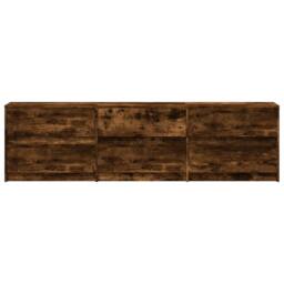 Berkfield Home TV Cabinet with LED Smoked Oak 180x34x50 cm Engineered Wood in Brown - Size: 180 x 34 x 50 cm - thumbnail 7