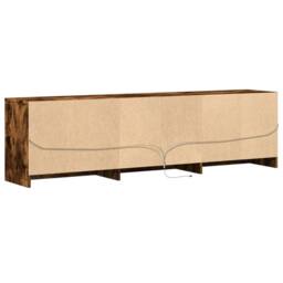 Berkfield Home TV Cabinet with LED Smoked Oak 180x34x50 cm Engineered Wood in Brown - Size: 180 x 34 x 50 cm - thumbnail 9