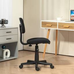 Havendro Black Armless Office Chair Adjustable Height 360° Swivel - Size: 100 cm x 15 cm - thumbnail 3