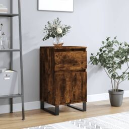 Berkfield Home Sideboard Smoked Oak 40x35x70 cm Engineered Wood in Brown - Size: 40 x 35 x 70 cm - thumbnail 1