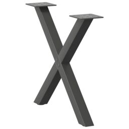 Berkfield Home Coffee Table Legs X-Shaped 2 pcs Anthracite 60x(42-43) cm Steel in Black - thumbnail 5