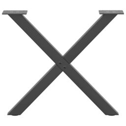 Berkfield Home Coffee Table Legs X-Shaped 2 pcs Anthracite 60x(42-43) cm Steel in Black - thumbnail 4