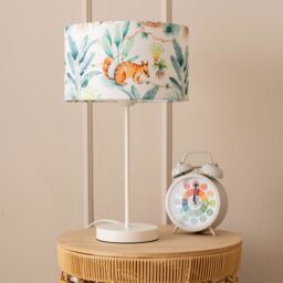 ValueLights Charlie White Metal Single Stem Table Lamp with Jungle Lamp Shade - thumbnail 3