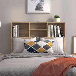 Berkfield Home Headboard Cabinet Sonoma Oak 100x19x103.5 cm in Light Brown - thumbnail 3