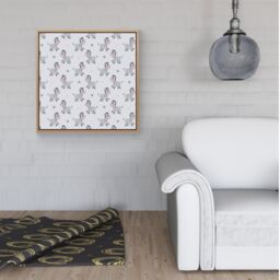 Warren Reed - Designer Cute Hand Drawn Zebra Framed Canvas in Light Brown - Size: w40 inch x h40 inch - thumbnail 2