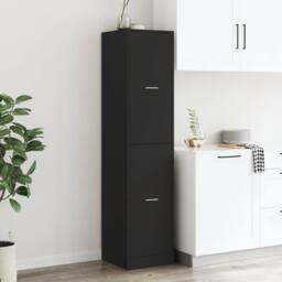 Berkfield Home Elegant Apothecary Cabinet¬†Black 40x41x174.5 cm Engineered Wood in Black - thumbnail 4