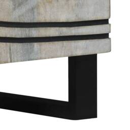 Berkfield Home Bedside Tables with Drawer White & Black 50 x 33 x 60 cm - thumbnail 8