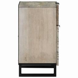 Berkfield Home Bedside Tables with Drawer White & Black 50 x 33 x 60 cm - thumbnail 4