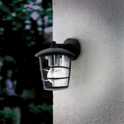 Loops 2 PACK IP44 Outdoor Wall Light Black Modern Lantern 1x 60W E27 Porch Lamp - thumbnail 3