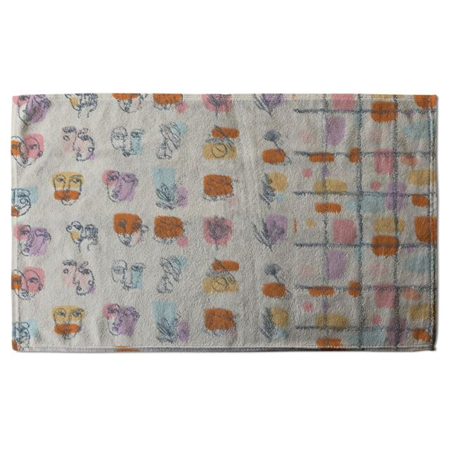 Benjamin Tate Design Leaves & Flowers, Abstract shapes Designer Bath Towel in Yellow - image 1