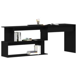 Berkfield Home Desk in Black Oak - 200x50x76 cm, Made with Engineered Wood - Size: 200 x 50 x 76 cm - thumbnail 3