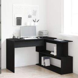Berkfield Home Desk in Black Oak - 200x50x76 cm, Made with Engineered Wood - Size: 200 x 50 x 76 cm - thumbnail 1