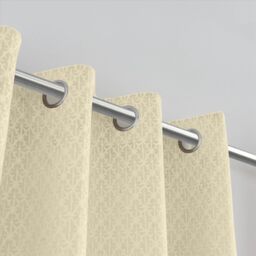 Luxury Living Temple Velvet Ring Top Blackout Curtains in Cream - Size: 168 cm width x 183 cm drop - thumbnail 5