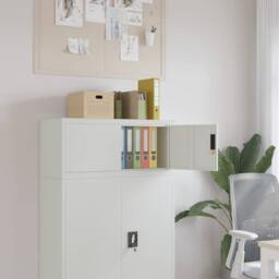 Berkfield Home File Cabinet Light Grey 90x40x40 cm Steel - Size: 90 x 40 x 40 cm - thumbnail 2