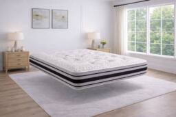 Nexus Mattresses Ltd Cashmere 2000 Memory Foam Pocket Spring Mattress - 25cm in White - Size: King - thumbnail 3