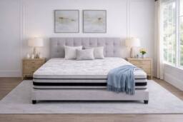 Nexus Mattresses Ltd Cashmere 2000 Memory Foam Pocket Spring Mattress - 25cm in White - Size: King - thumbnail 1