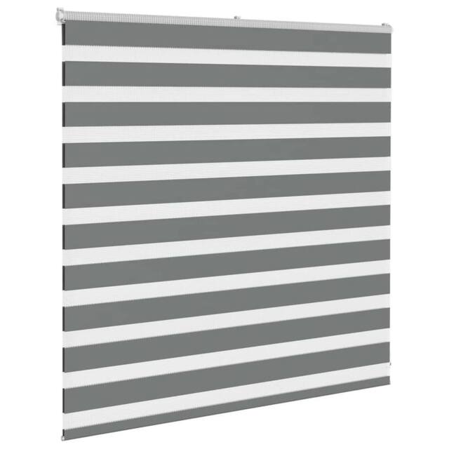 Berkfield Home Elegant Zebra Blind Dark Grey 145x100 cm Fabric Width 140.9 cm Po - image 1