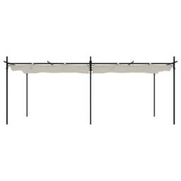 Berkfield Home Pergola with Retractable Roof Cream 589x292x230 cm in Beige - Size: 589 x 292 x 230 cm - thumbnail 3