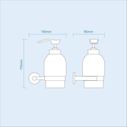 Nes Home Wall Mounted Soap Dispenser in Silver - thumbnail 3