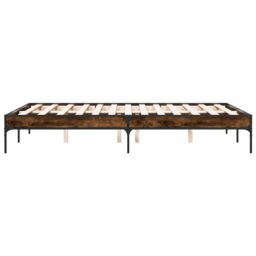 Berkfield Home Bed Frame without Mattress Smoked Oak 120x200 cm in Brown - Size: Small Double - thumbnail 5