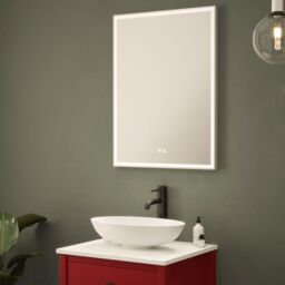 Loops 600 x 800mm IP44 LED Bathroom Mirror & Demister Tunable White Illuminated Border - thumbnail 4