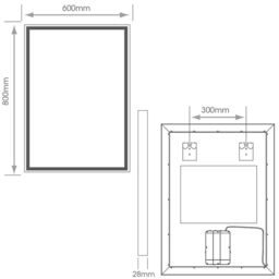 Loops 600 x 800mm IP44 LED Bathroom Mirror & Demister Tunable White Illuminated Border - thumbnail 1