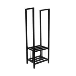 Lemon Pavilion Furniture and Decor Tall Square Shelved Log Storage - L38 x W42 x H120 cm - Black
