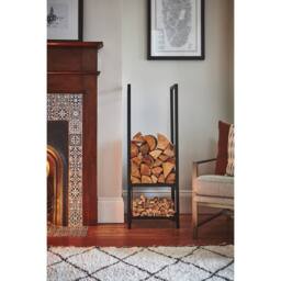 Lemon Pavilion Furniture and Decor Tall Square Shelved Log Storage - L38 x W42 x H120 cm - Black - thumbnail 2
