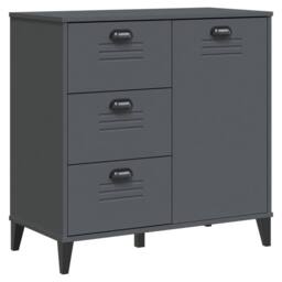Berkfield Home Sideboard VIKEN Anthracite Grey 80x40x80 cm Engineered Wood in Dark Grey - Size: 80 x 40 x 80 cm - thumbnail 1