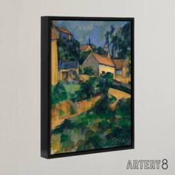 "Artery8 Turning Road at Montgeroult Paul Cezanne Framed Canvas Wall Art Print - Size: W12"" x H16""" - thumbnail 2