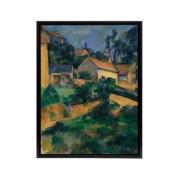 "Artery8 Turning Road at Montgeroult Paul Cezanne Framed Canvas Wall Art Print - Size: W12"" x H16""" - thumbnail 1