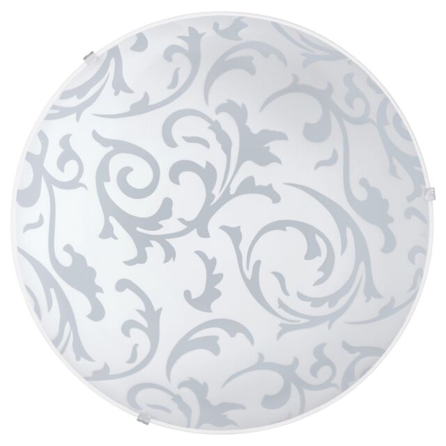 Loops Wall Flush Ceiling Light White Shade White With Satin Glass Bulb E27 1x60W - image 1