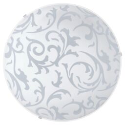 Loops Wall Flush Ceiling Light White Shade White With Satin Glass Bulb E27 1x60W - thumbnail 1