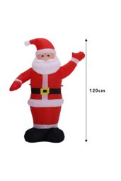 Living and Home 120cm Tall Christmas Inflatable Santa Claus putting up hand with LED Christmas Air Blown Decorations for Yard Lawn in Red - thumbnail 6