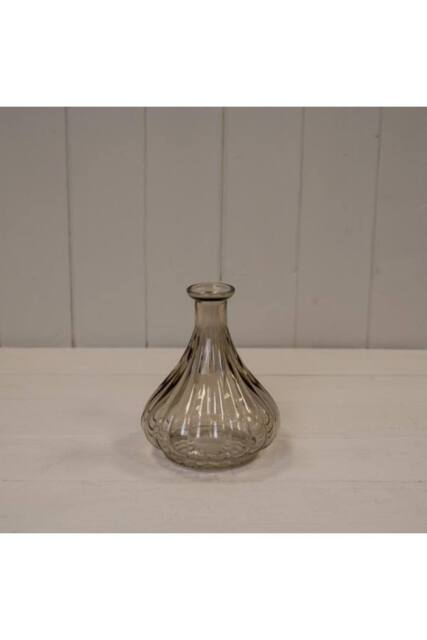 KDMD Smokey Brown Ribbed Bud Vase - image 1