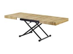 Vente-unique Extendable & Adjustable 2 - In - 1 Table - MDF & Steel - Natural in Black - thumbnail 9