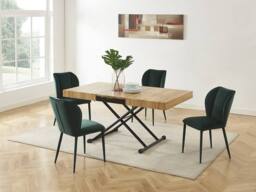 Vente-unique Extendable & Adjustable 2 - In - 1 Table - MDF & Steel - Natural in Black - thumbnail 1