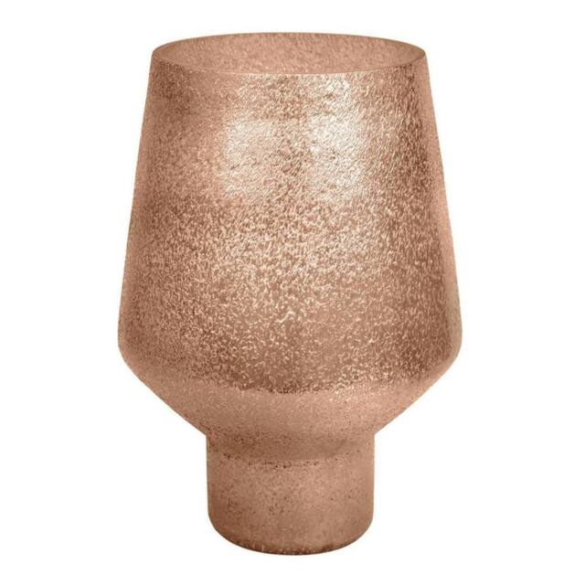 Lemon Pavilion Furniture and Decor Opulent Tall Curved Metallic Vase - Glass - L17 x W17 x H26 cm - Gold in Rose Gold - image 1
