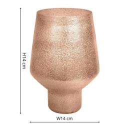 Lemon Pavilion Furniture and Decor Opulent Tall Curved Metallic Vase - Glass - L17 x W17 x H26 cm - Gold in Rose Gold - thumbnail 4