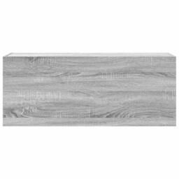 Berkfield Home Bathroom Wall Cabinet Grey Sonoma 100x25x40 cm Engineered Wood - Size: 100 x 25 x 40 cm - thumbnail 5