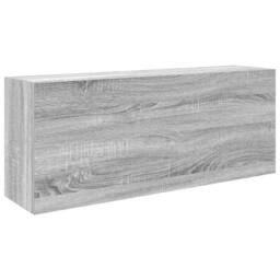 Berkfield Home Bathroom Wall Cabinet Grey Sonoma 100x25x40 cm Engineered Wood - Size: 100 x 25 x 40 cm