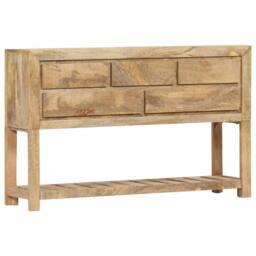 Berkfield Home Sideboard 120x30x75 cm Solid Mango Wood in Brown - Size: 120 x 30 x 75 cm - thumbnail 2
