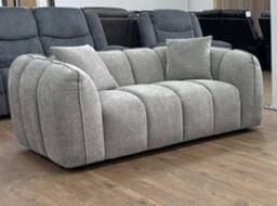 Stratus Interiors Venice Chunky Panel Sofa Plush Living Room Sofa in Silver