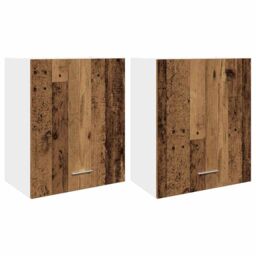 Berkfield Home Hanging Cabinets 2 pcs Old Wood 50x31x60 cm Engineered Wood in Brown - Size: 50 x 31 x 60 cm - thumbnail 2