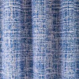 Portfolio Home Maine Geometric Abstract Fully Lined Eyelet Curtain Set 2 Panel Pair in Blue - Size: 117 cm width x 183 cm drop - thumbnail 2