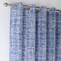 Portfolio Home Maine Geometric Abstract Fully Lined Eyelet Curtain Set 2 Panel Pair in Blue - Size: 117 cm width x 183 cm drop - thumbnail 3
