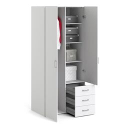 Furniture To Go Space Wardrobe 2 Doors 3 Drawers 1750 in White - thumbnail 5