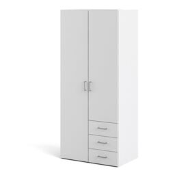 Furniture To Go Space Wardrobe 2 Doors 3 Drawers 1750 in White - thumbnail 3