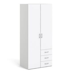 Furniture To Go Space Wardrobe 2 Doors 3 Drawers 1750 in White - thumbnail 1